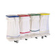 4 in-line bag holder cart 4 lids, 4 pedals