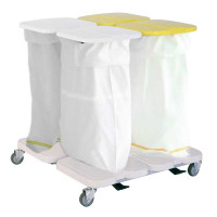 Square 4-bag holder cart, 4 lids, 4 pedals