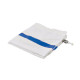 White solid bag with blue stripes for dirty lines (100% PES) - 170gr/m²