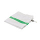 White solid bag with green stripes for dirty lines (100% PES) - 170gr/m²